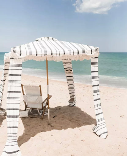 Beach Cabana- Black and White Striped