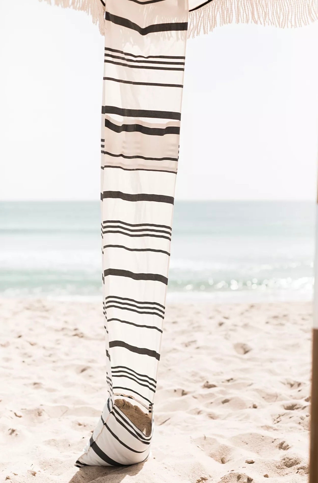 Beach Cabana- Black and White Striped